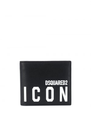 Peňaženka s potlačou Dsquared2 čierna