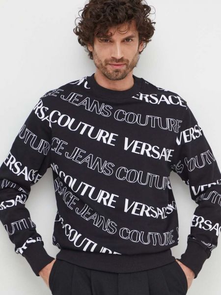 Pamučna vesta s printom Versace Jeans Couture crna