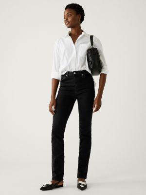 Прямые джинсы Marks & Spencer черные