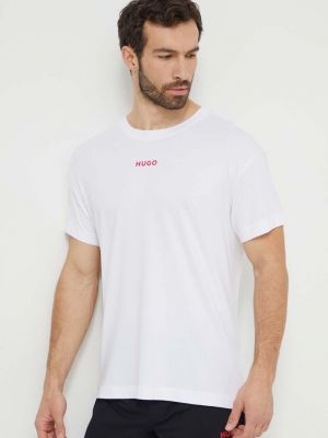 Koszulka z nadrukiem oversize Hugo biała