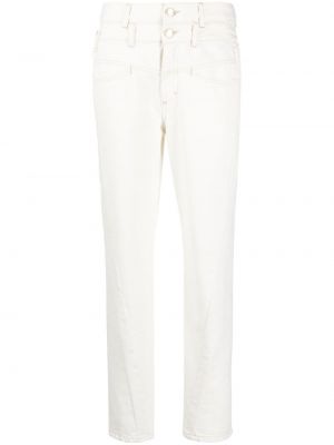 Straight leg jeans a vita alta Closed bianco