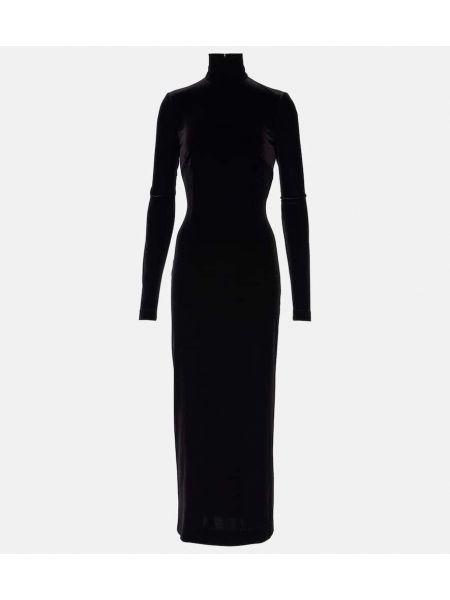 Aksamitna sukienka midi Dolce&gabbana czarna