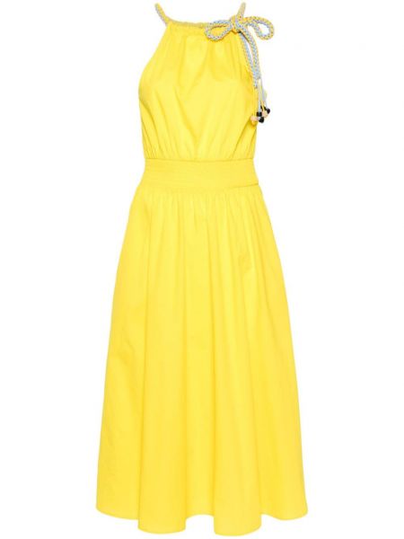 Βαμβακερή φουσκωμένο φόρεμα Essentiel Antwerp κίτρινο
