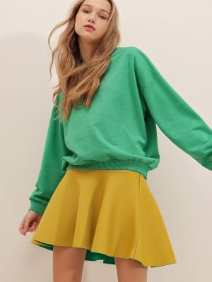 Oversized pulcsi Trend Alaçatı Stili zöld