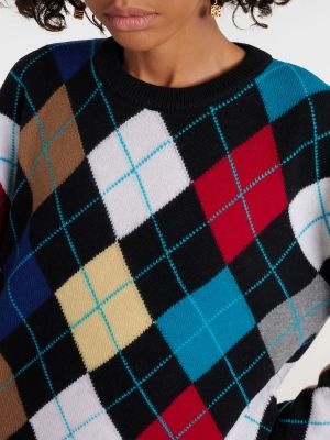 Sweter wełniany z wzorem argyle Loewe czarny