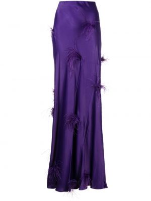 Satynowa długa spódnica w piórka Marques'almeida fioletowa