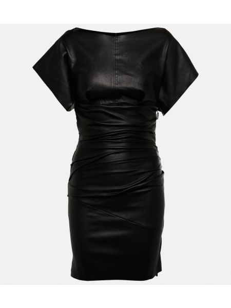 Кожаное платье мини Maticevski черное