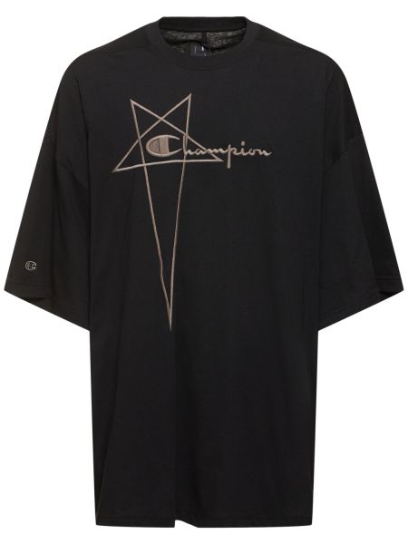 Koszulka z dżerseju Rick Owens czarna