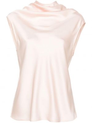 Сатенена блуза с v-образно деколте Philosophy Di Lorenzo Serafini розово