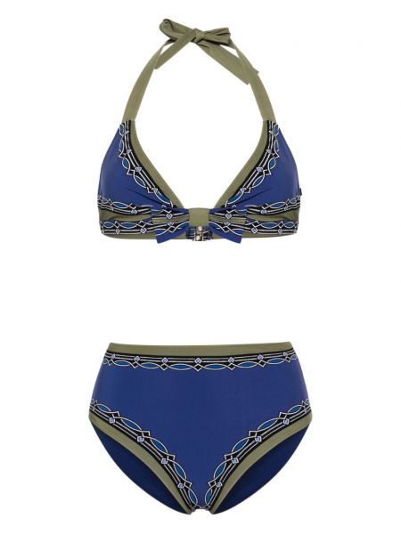 Bikini cu imagine cu imprimeu geometric Etro albastru