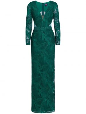 Zelené večerní šaty s výšivkou Marchesa Notte