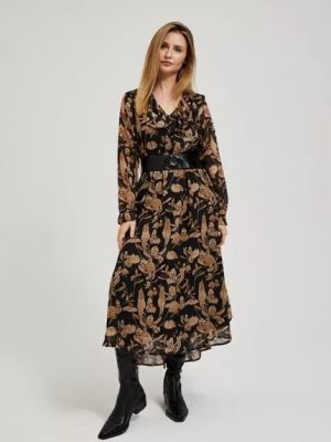 Φλοράλ φόρεμα με σχέδιο Moodo μαύρο