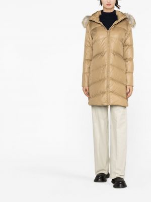 Pūkinė paltas su plunksnomis Calvin Klein ruda