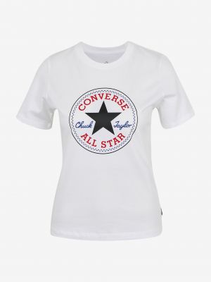 Csillag mintás pamut póló Converse - szürke