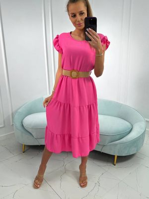 Φόρεμα με βολάν Kesi ροζ