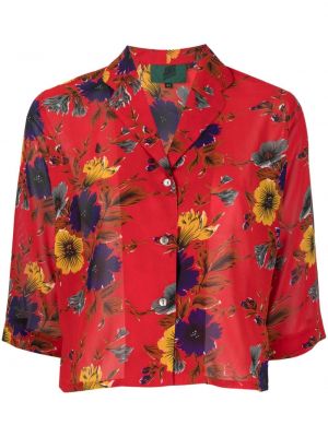 Риза на цветя с принт Jean Paul Gaultier Pre-owned червено