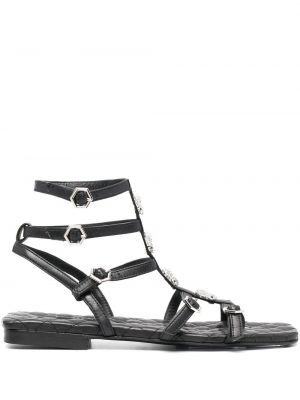 Sandale ohne absatz mit kristallen Philipp Plein schwarz