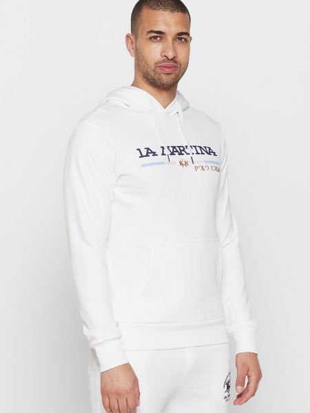 Bluza z kapturem La Martina biała