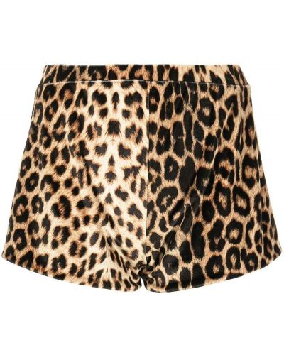 Pantalones cortos con estampado leopardo Molly Goddard marrón