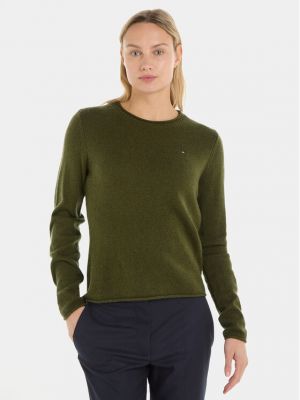 Priliehavý sveter Tommy Hilfiger zelená