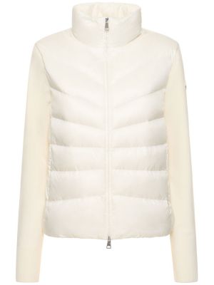 Cardigan en laine en nylon en tricot Moncler blanc