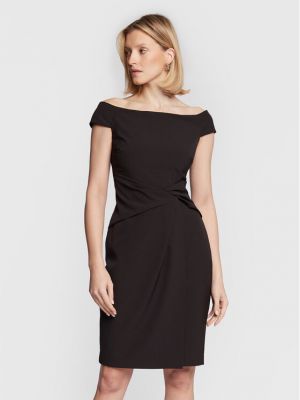 Коктейлна рокля slim Lauren Ralph Lauren черно