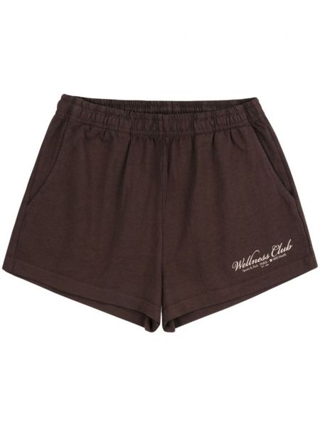 Shorts en coton Sporty & Rich marron