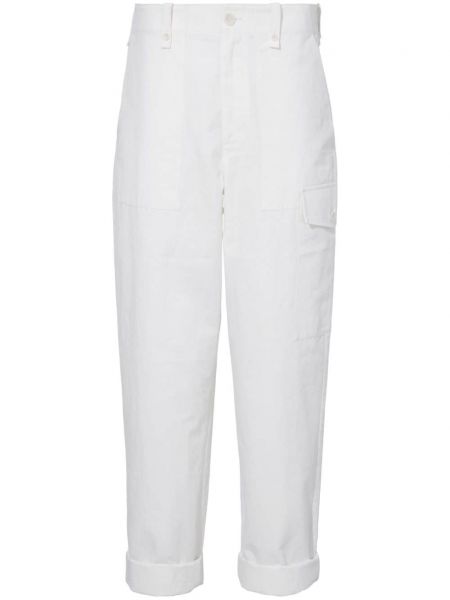 Памучни ленени панталон Proenza Schouler White Label бяло