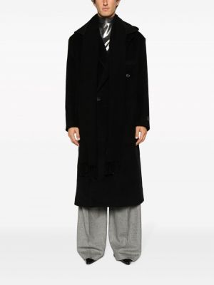 Vlněný kabát Mm6 Maison Margiela černý