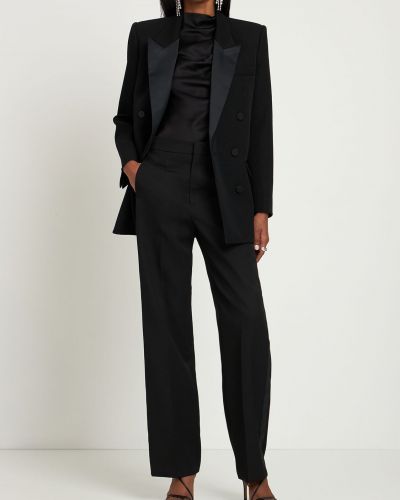 Vlnené rovné nohavice Isabel Marant čierna