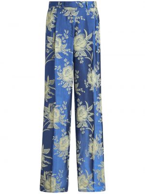 Pantaloni cu model floral cu croială lejeră din jacard Etro