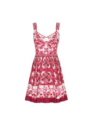 Vestito di seta con motivo a cuore Dolce & Gabbana rosa