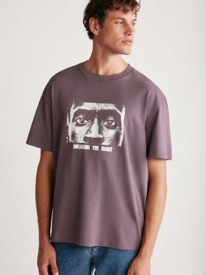 Polo marškinėliai oversize Grimelange violetinė