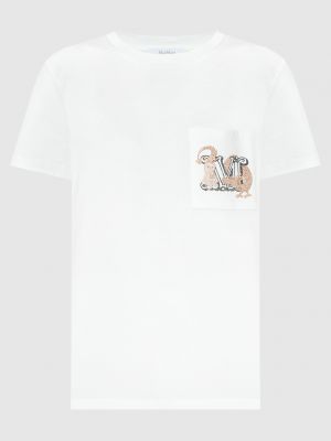 Белая футболка с вышивкой Max Mara