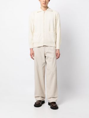 Cardigan en tricot avec manches longues System blanc