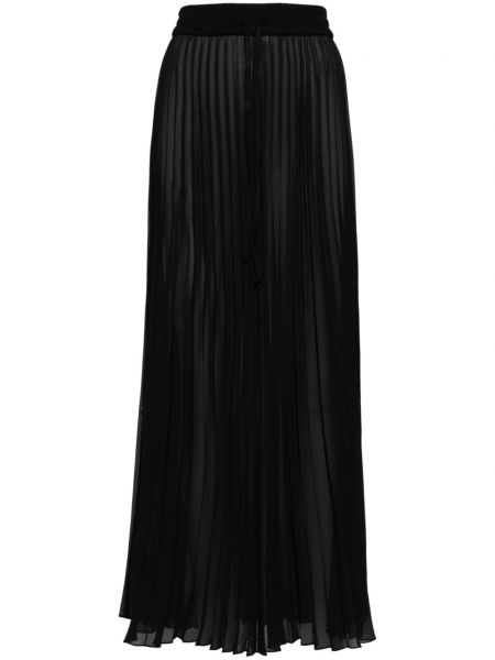 Plisovaný priehľadný midi sukňa Peter Do čierna