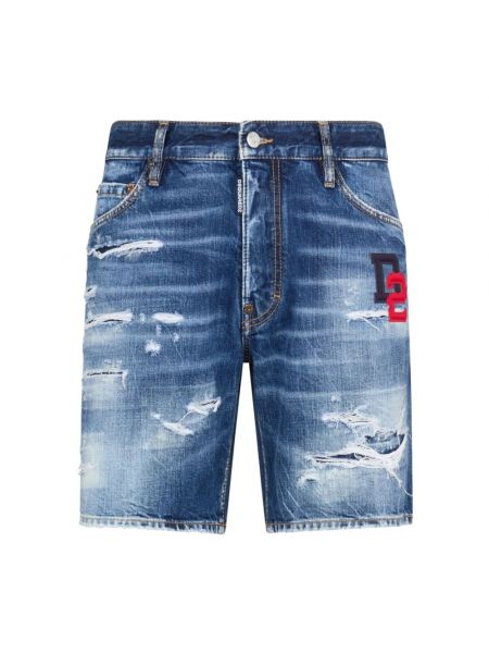 Zerrissene jeans shorts Dsquared2 blau