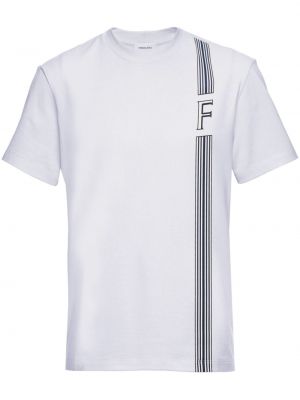 Svītrainas kokvilnas t-krekls ar apdruku Ferragamo