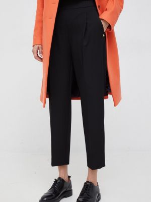 Pennyblack pantaloni femei, culoarea negru, drept, high waist