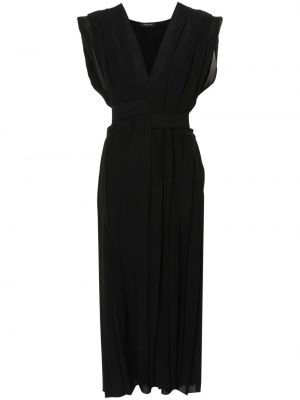 Sukienka długa plisowana z krepy Fabiana Filippi czarna