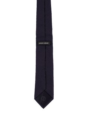 Pletená žakárová kravata Giorgio Armani černá