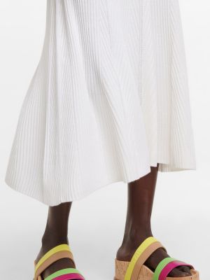Kašmírové hedvábné midi sukně Gabriela Hearst bílé