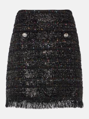 Fustă mini din tweed Giambattista Valli negru