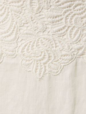 Čipkovaná ľanová dlhá sukňa Ermanno Scervino biela