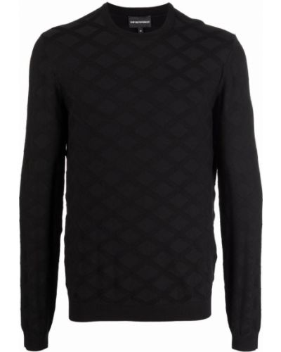 Jersey con estampado de tela jersey con estampado de rombos Emporio Armani negro