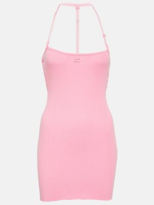 Mini vestido de punto Courrèges rosa