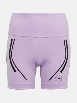 Pantaloni scurți de sport cu talie înaltă Adidas By Stella Mccartney violet