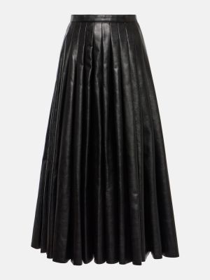 Plisovaná kožená sukňa z ekologickej kože Junya Watanabe čierna