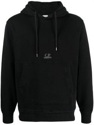 Hoodie med broderi C.p. Company svart