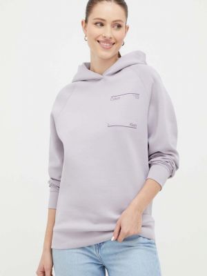 Pulover s kapuco Calvin Klein vijolična